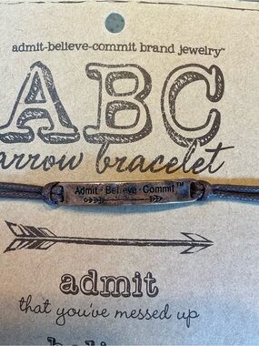 ABC Admit•Believe•Commit Brown Arrow Bracelet